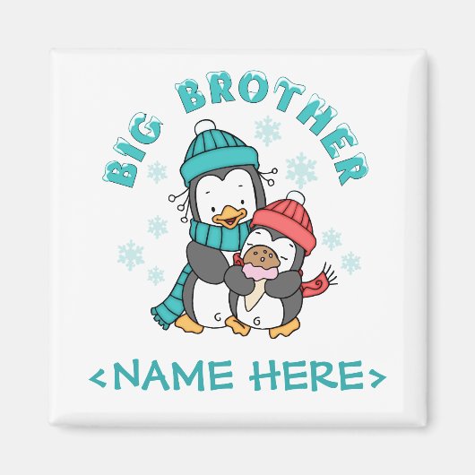 Penguin Winter Big Brother Magneet (Voorkant)