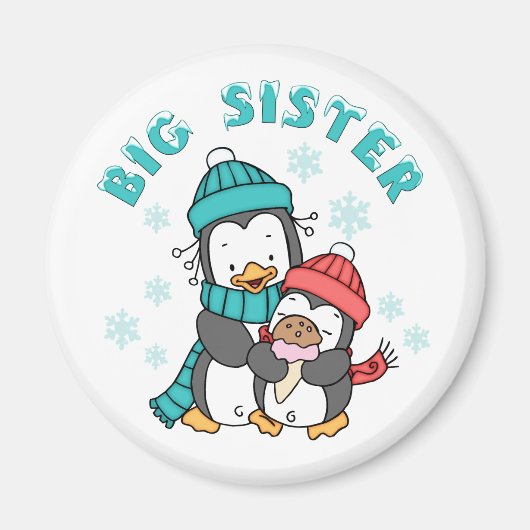 Penguin Winter Big Sister Magneet (Voorkant)