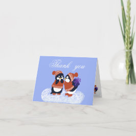 Penguin Winter Birthday Baby shower Bedankkaart