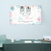 Penguin Winter Gender onthullen Grote banenbord Spandoek (Beurs)