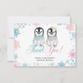 Penguin Winter Gender onthullen Hartelijk dank Bedankkaart (Voorkant)