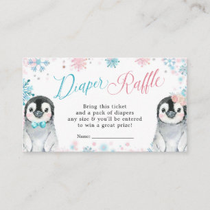 Penguin Winter Gender onthulling diaper Raffle Informatiekaartje