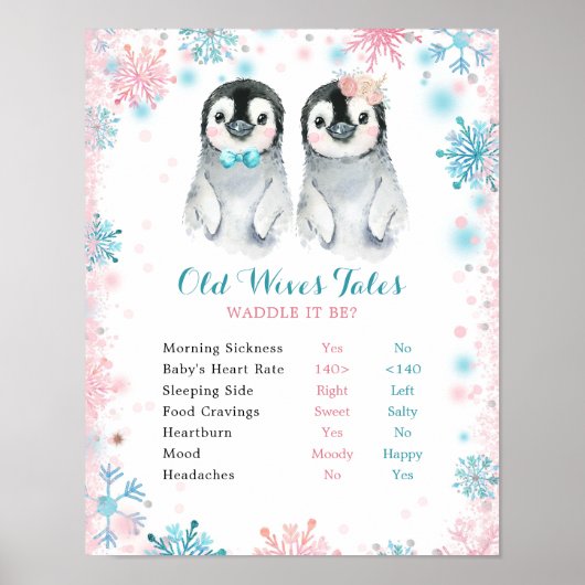 Penguin Winter Gender onthulling oude Wives Tales Poster (Voorkant)