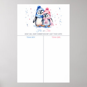 Penguin Winter Geslacht Onthullen Gegoten Uw Stems Poster
