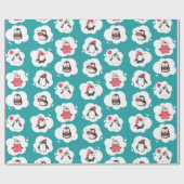 Penguin Winter Holiday Cadeaupapier (Vlak)