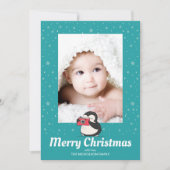 Penguin Winter Holiday Creëer Memories Foto Feestdagenkaart (Voorkant)