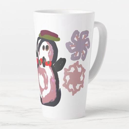 Penguin Winter  Latte Mok (Rechterhoek)