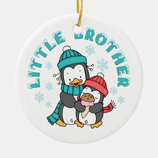 Penguin Winter Little Brother Keramisch Ornament (Voorkant)
