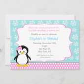 Penguin Winter ONEderland Birthday Invitations Kaart (Voorkant)
