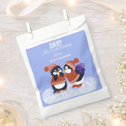 Penguin Winter Snow Birthday Baby shower Gift Bedankzakje (Geknipt)