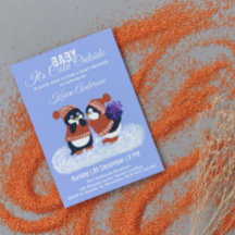 Penguin Winter Snow Birthday Baby shower