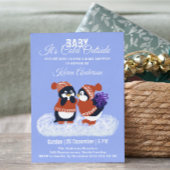Penguin Winter Snow Birthday Baby shower Kaart