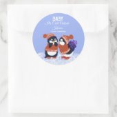 Penguin Winter Snow Birthday Baby shower Koud Ronde Sticker (Tas)