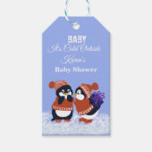 Penguin Winter Snow Cold Baby shower Cadeaulabel (Voorkant)