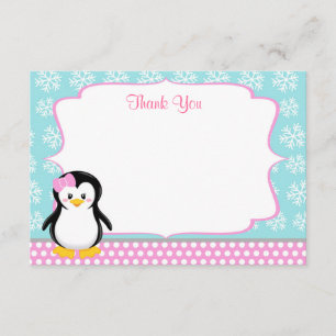 Penguin Winter Snowflake Bedankt voor je kaarten