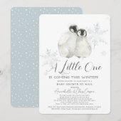 Penguin Winter Snowflake Blue Baby shower per post Kaart (Voorkant / Achterkant)