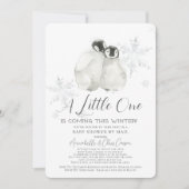 Penguin Winter Snowflake Blue Baby shower per post Kaart (Voorkant)