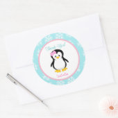 Penguin Winter Snowflake Favoriet Stickers (Envelop)