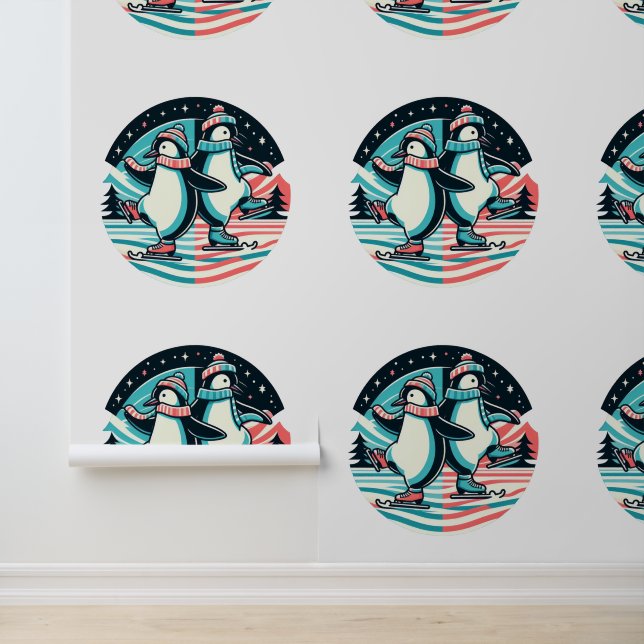 Penguin Winter Waltz Behang (Applicatie)