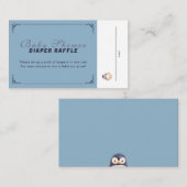 Penguin Winter Wonderland Raffle Ticket - Blauw Informatiekaartje (Voorkant / Achterkant)