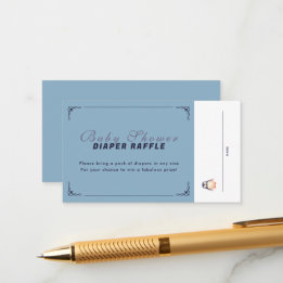 Penguin Winter Wonderland Raffle Ticket - Blauw Informatiekaartje