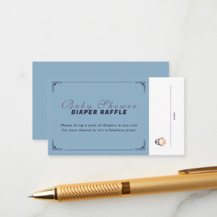 Penguin Winter Wonderland Raffle Ticket - Blauw Informatiekaartje