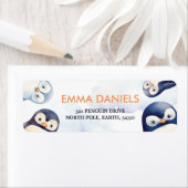 Penguin Winter Wonderland Retouradreslabel Etiket (Insitu)