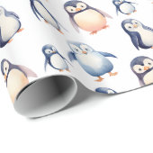 Penguin Winter Wonderland-thema Wrapping Paper Cadeaupapier (Rol Hoek)