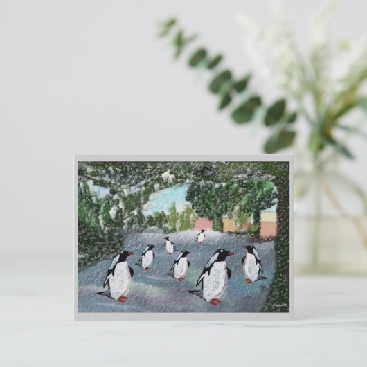 Penguin Winterwonderland Briefkaarten (Staand voorkant)