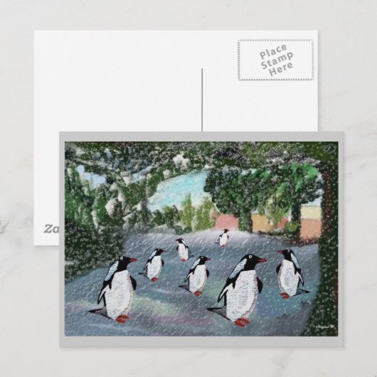 Penguin Winterwonderland Briefkaarten (Voorkant / Achterkant)