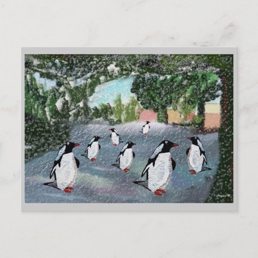 Penguin Winterwonderland Briefkaarten (Voorkant)