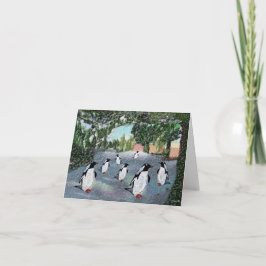 Penguin Winterwonderland Wenskaarten Feestdagen Kaart