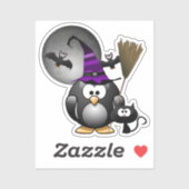 Penguin Witch Halloween Sticker (Vel)