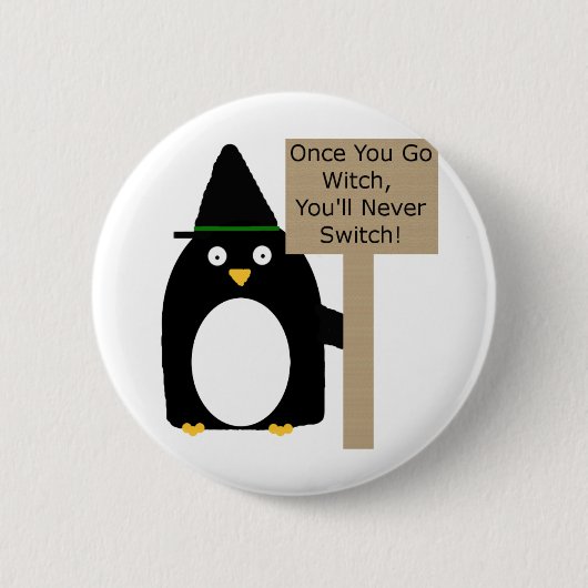 Penguin Witch Ronde Button 5,7 Cm (Voorkant)