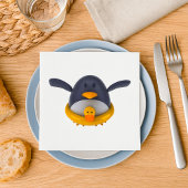 Penguin With A Rubber Duck Paper Napkins Servet