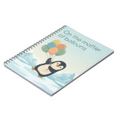 Penguin with Balloons | Dry Humour Custom Notebook Notitieboek (Linkerzijde)