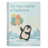 Penguin with Balloons | Dry Humour Custom Notebook Notitieboek (Voorkant)