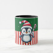 Penguin with Candy Cane Mok (Midden)