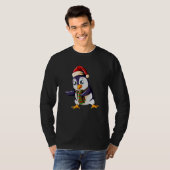 Penguin with Christmashat Floss Dance on Christmas T-shirt (Voorkant volledig)