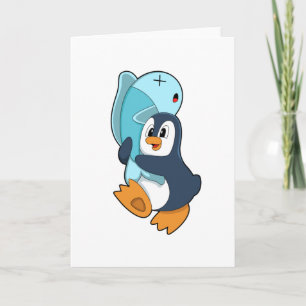 Penguin with Fish Kaart