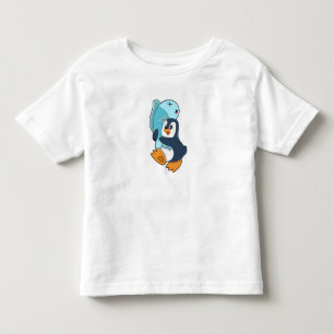 Penguin with Fish Kinder Shirts