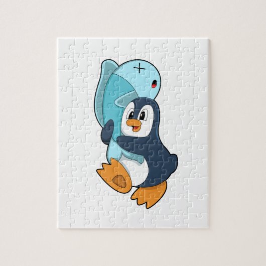 Penguin with Fish Legpuzzel (Verticaal)