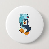 Penguin with Fish Ronde Button 7,6 Cm (Voorkant)