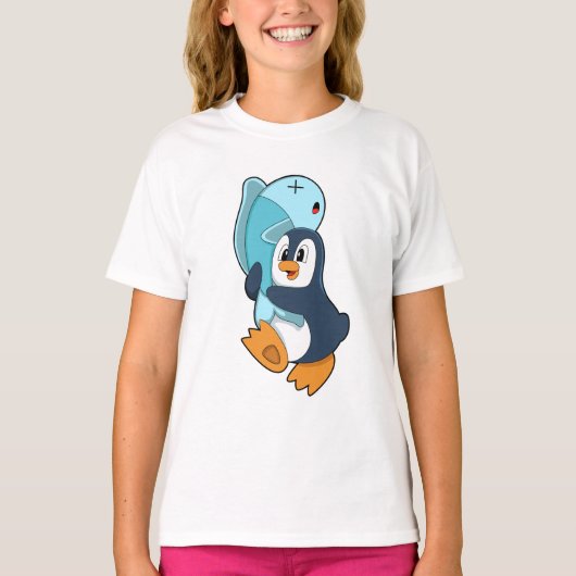 Penguin with Fish T-shirt (Voorkant)