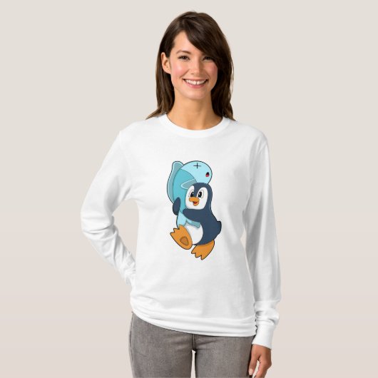 Penguin with Fish T-shirt (Voorkant volledig)