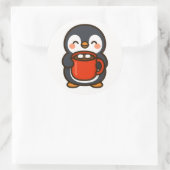 Penguin With Hot Cocoa – Cute Animal Sticker (Tas)