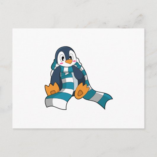 Penguin with Scarf Briefkaart (Voorkant)
