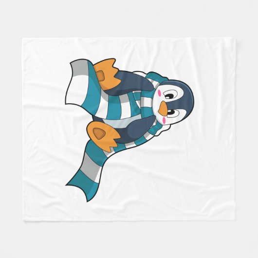 Penguin with Scarf Fleece Deken (Voorkant (Horizontaal))