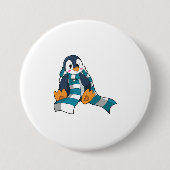 Penguin with Scarf Ronde Button 7,6 Cm (Voorkant)