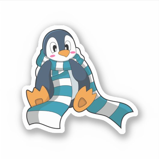 Penguin with Scarf Sticker (Voorkant)